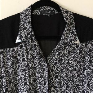 Black and White Floral Blouse